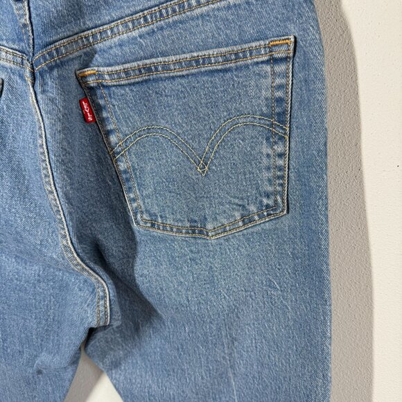 Levi's Womens Wedgie Straight Ankle Jeans Waist 27 Button Fly Medium Wash - Picture 9 of 13